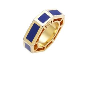 Tory Burch purple geometric ring size 7